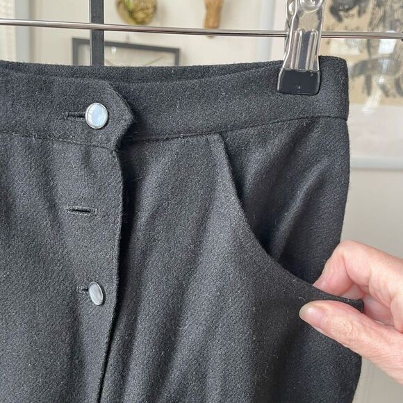Vintage Early 60s Black Wool Coulottes XXS - Picture 3 of 8